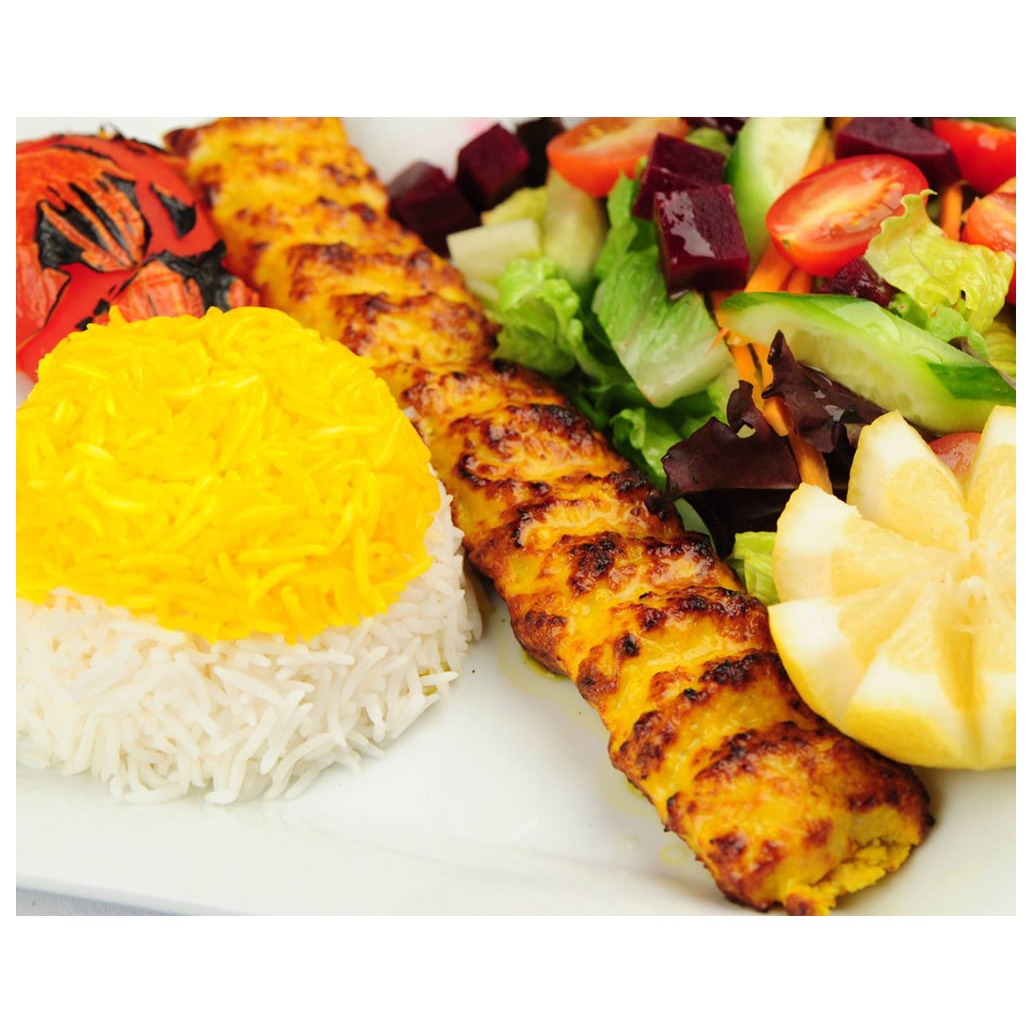چلو کوبیده مرغ تک سیخ (شام دانشجویی)