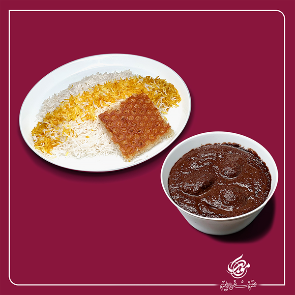 چلو فسنجان با گوشت